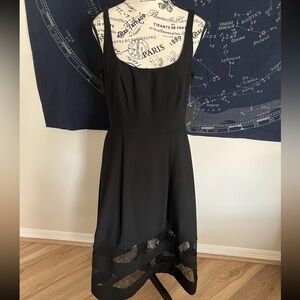 Aidan Mattox Crepe & Lace Midi Dress – Size 10 (NWT)